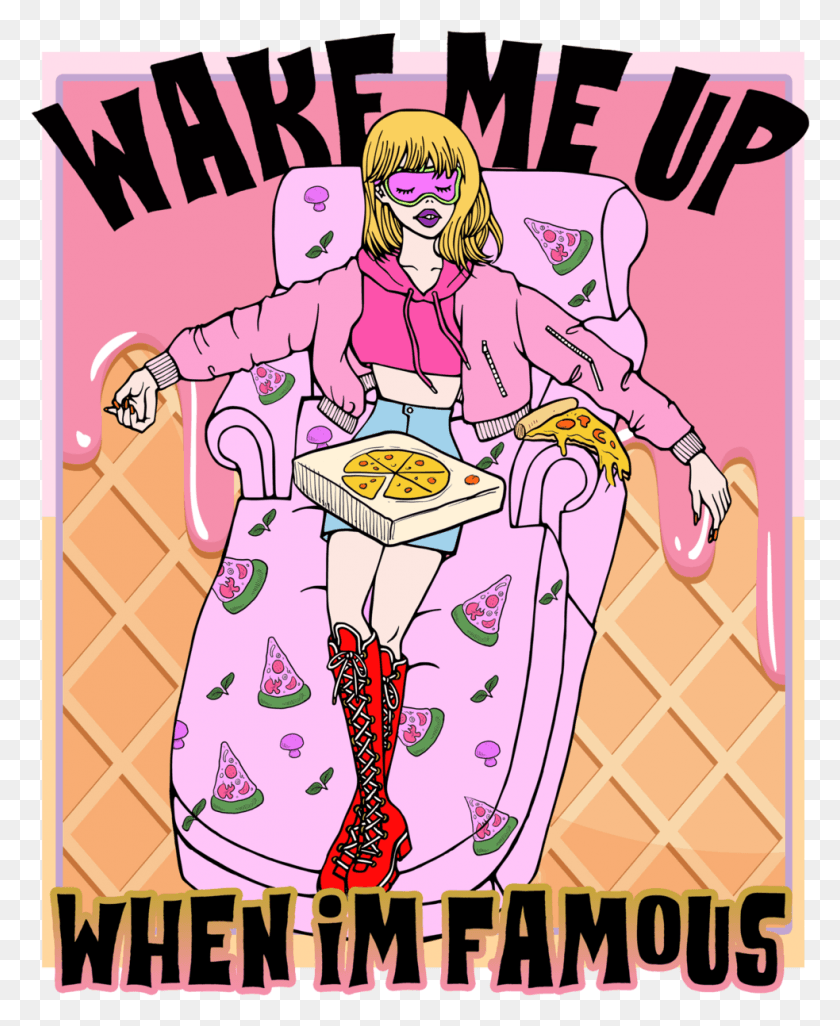 983x1218 Wake Me Up When I39m Famous T Shirt Cartoon, Poster, Advertisement, Clothing HD PNG Download