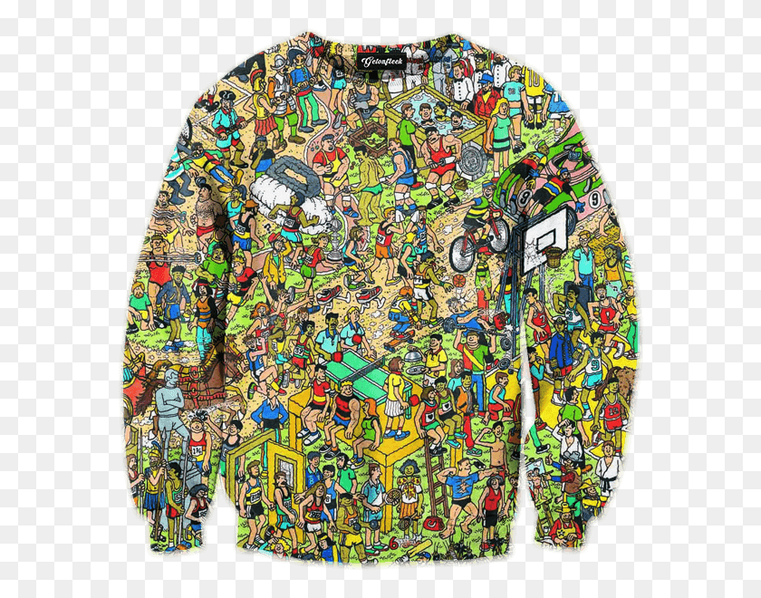 580x600 Waldo Crewneck Sweater, Pattern, Clothing, Apparel HD PNG Download