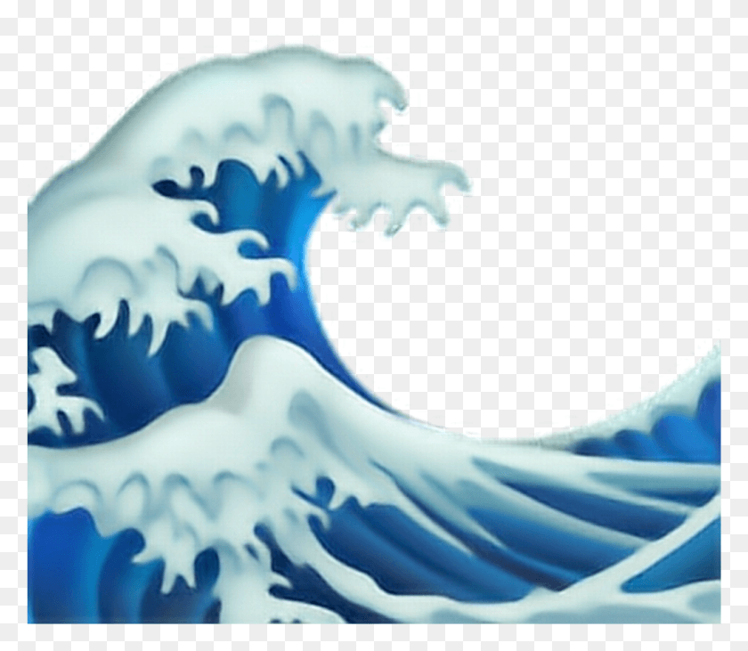 1025x882 Wale Welle Water Emoji Freetoedit Iphone Wave Emoji, Nature, Outdoors, Sea HD PNG Download