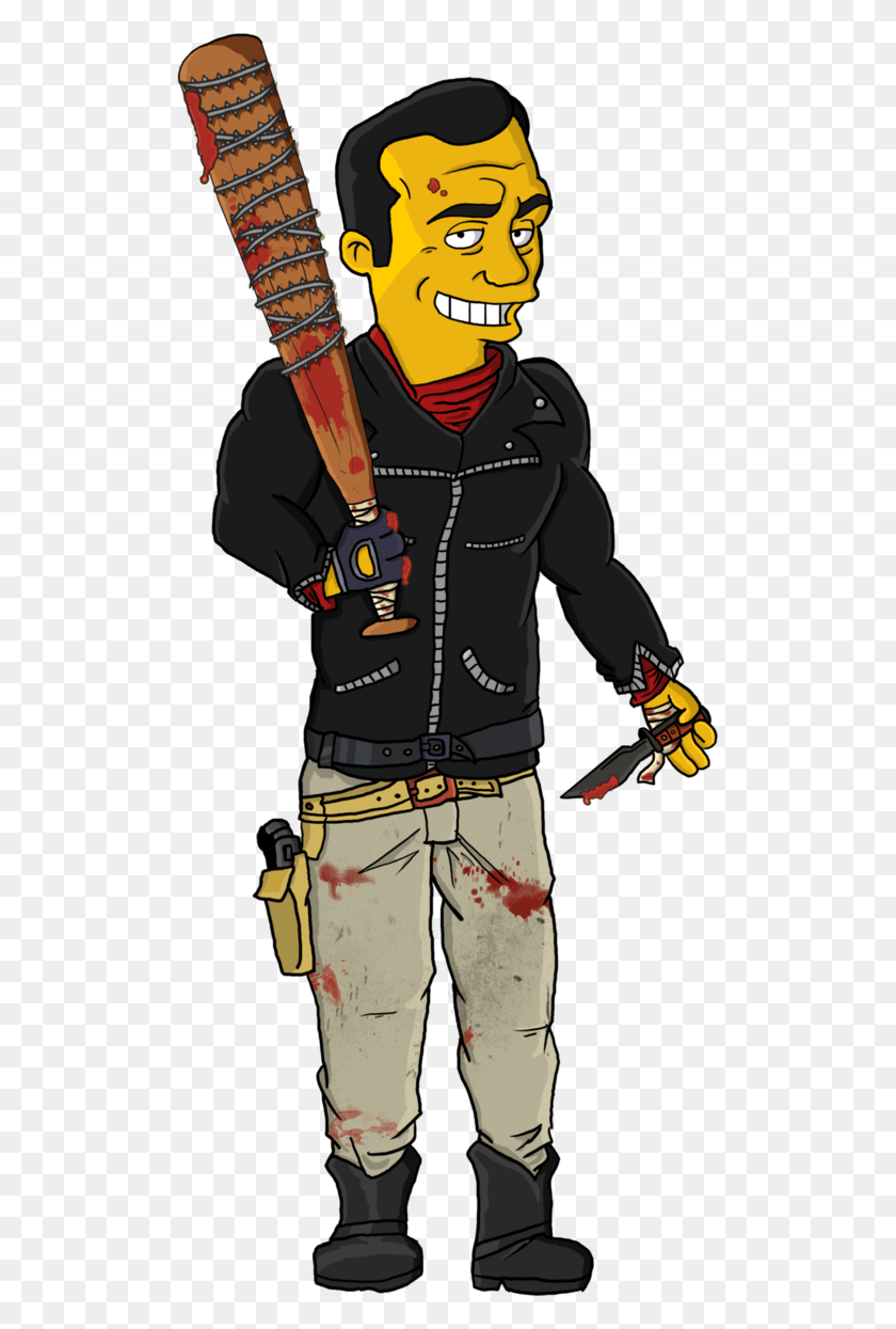 509x1185 Walking Dead Negan Simpsons, Clothing, Person, Outdoors HD PNG Download