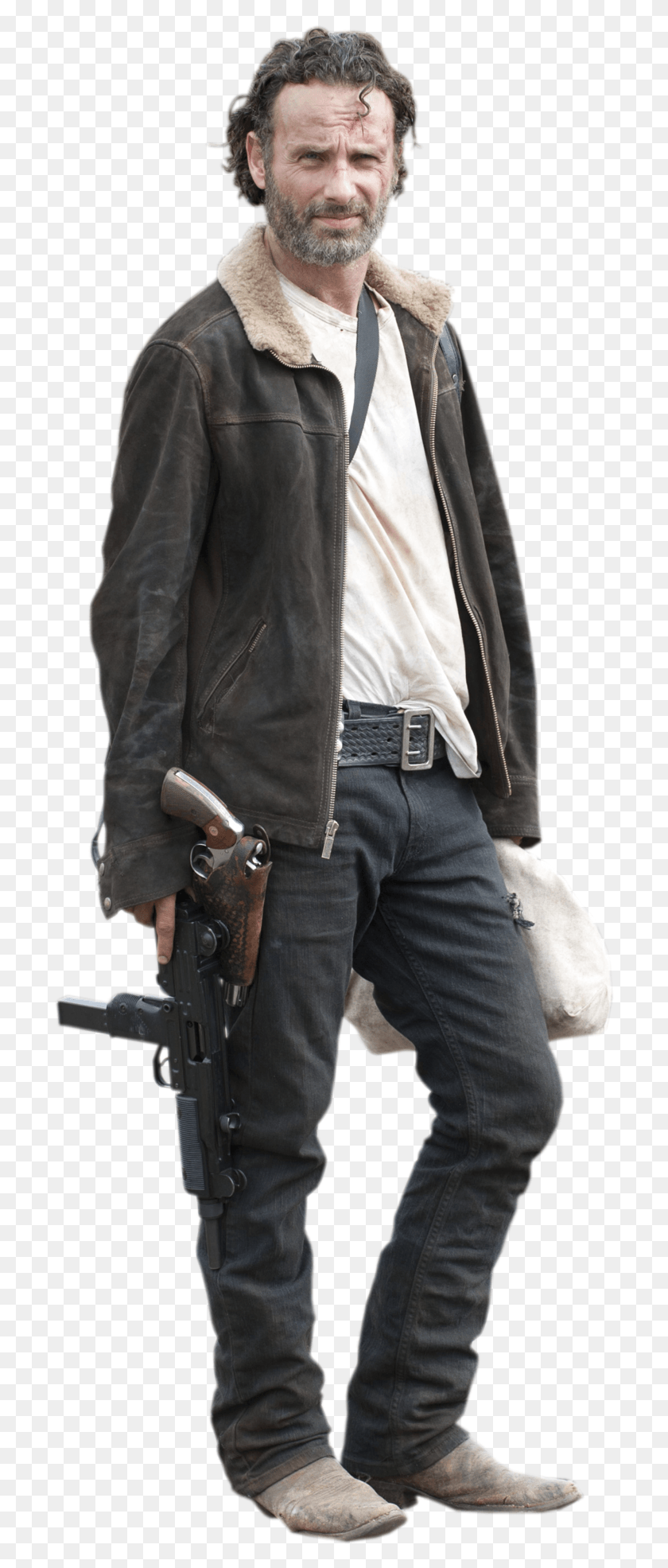 705x1911 Walking Dead Rick Rick Grimes Brown Jacket, Clothing, Apparel, Person HD PNG Download