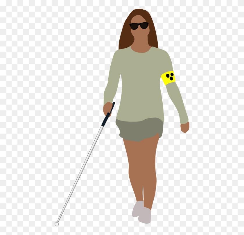 464x749 Walking Stick Woman Drawing Female Blind Man White Cane, Sunglasses, Accessories, Accessory HD PNG Download