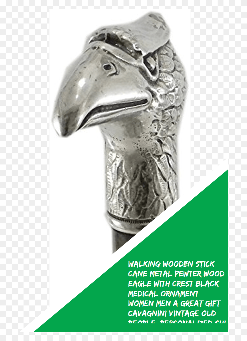 712x1101 Walking Wooden Stick Cane Metal Pewter Wood Eagle With Bronze Sculpture, Animal, Pet, Mammal HD PNG Download