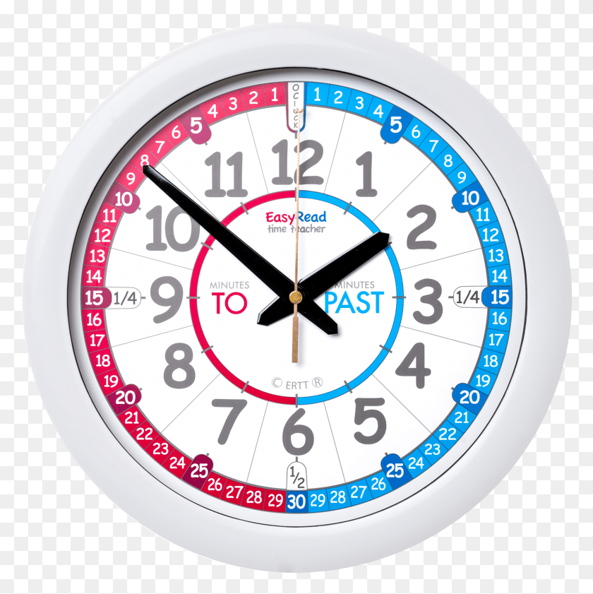 1471x1474 Wall Clock Red Amp Blue Face Past Amp To Wall Clock, Analog Clock, Clock Tower, Tower HD PNG Download