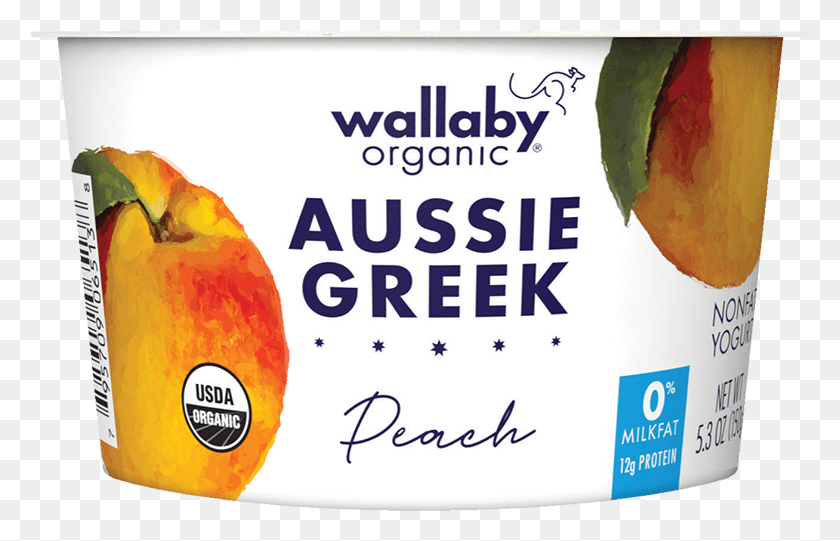 780x481 Wallaby Peach Organic Greek Nonfat Yogurt Wallaby Yogurt, Plant, Fruit, Food HD PNG Download
