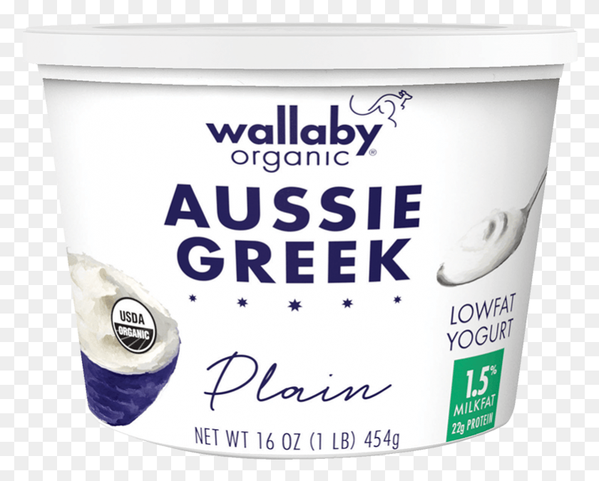 781x616 Wallaby Plain Organic Greek Low Fat Yogurt 16oz Ice Cream, Dessert, Food, Cream HD PNG Download