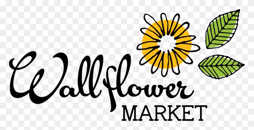 874x416 Wallflower Market Calligraphy, Text, Label, Plant HD PNG Download