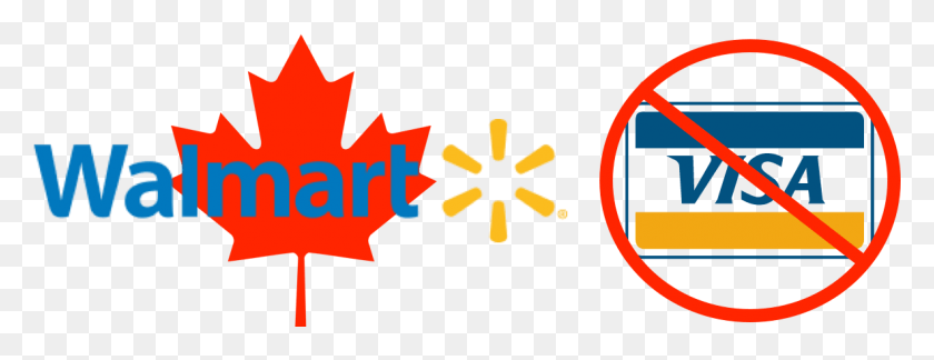 1184x401 Walmart Canada Says No To Visa Canada Flag Flat, Symbol, Text, Graphics HD PNG Download