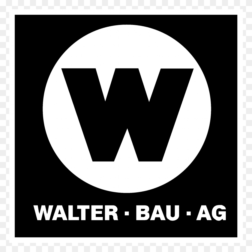 2193x2193 Логотип Walter Bau Ag, Черно-Белая Эмблема, Символ, Текст, Товарный Знак Hd Png Скачать
