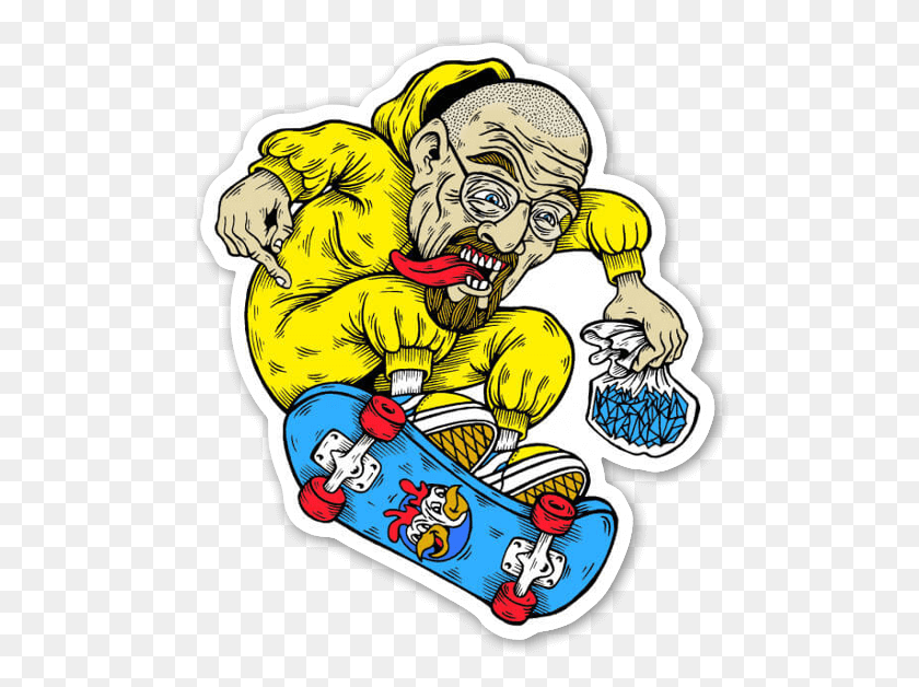 492x568 Walter White Skate Stickers Skateboard, Person, Human, Performer HD PNG Download