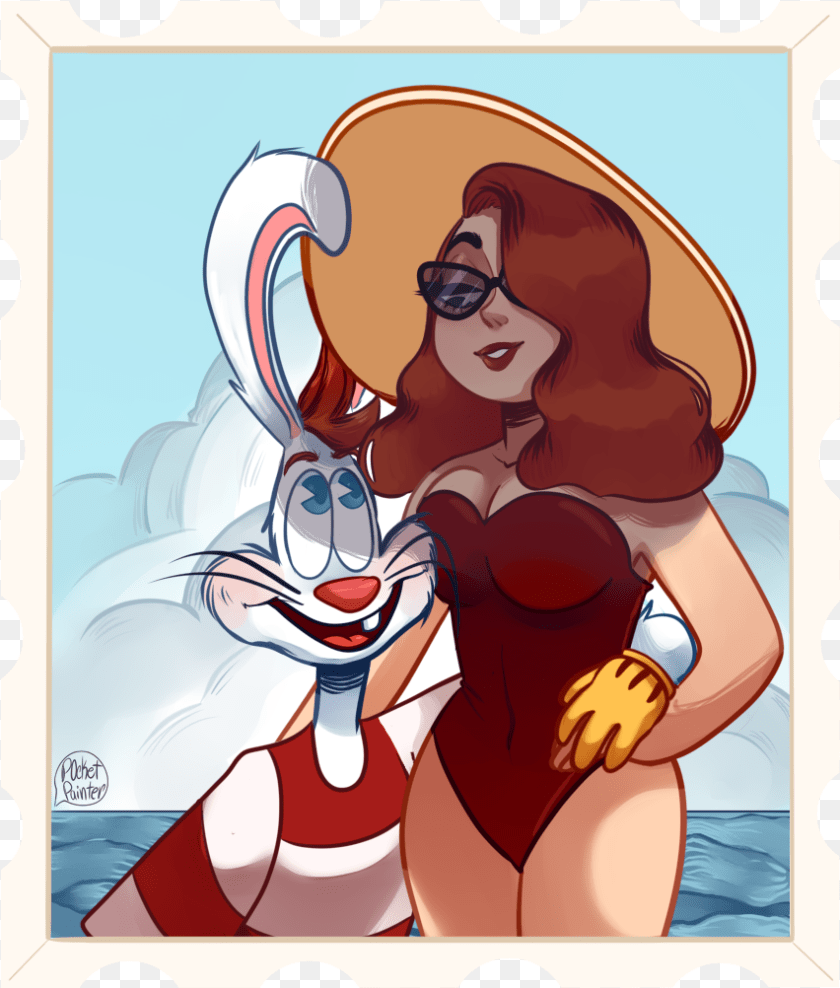 852x1002 Wanted To Draw Everyones Favorite Power Couple In Jessica Roger Rabbit Beach, Book, Comics, Publication, Baby Sticker PNG