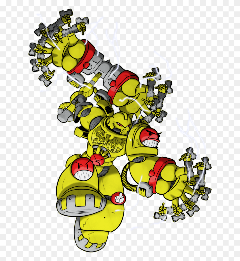 642x854 Warhammer 40000 Мультфильм Желтый Вымышленный Персонаж Warhammer 40000 Angry Space Marine, Графика Hd Png Скачать