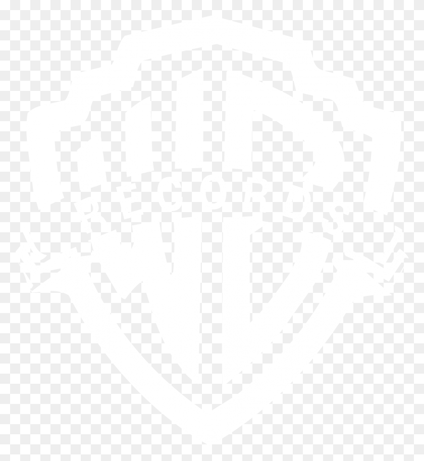 2131x2331 Warner Bros Records Logo Blanco Y Negro Ihs Markit Logo Blanco, Stencil, Símbolo, Emblema Hd Png