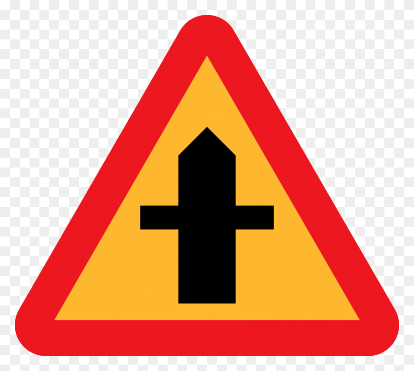 844x750 Warning Sign Traffic Sign Road Yield Sign Traffic Merges From Right, Symbol, Triangle, Road Sign HD PNG Download