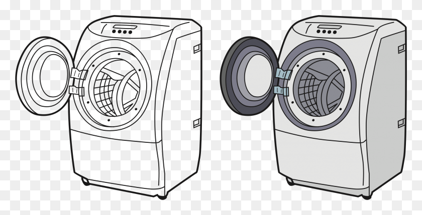 2397x1136 Washing Machine Washing Machine Clip Art, Electronics, Camera, Speaker HD PNG Download
