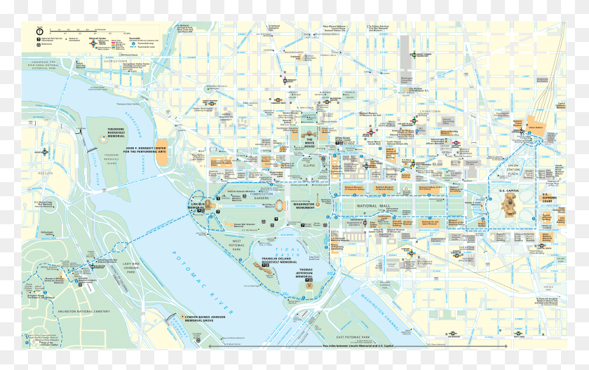 3294x1978 Washington Dc Map1 Map View Of Washington Dc, Plot, Diagram, Plan HD PNG Download
