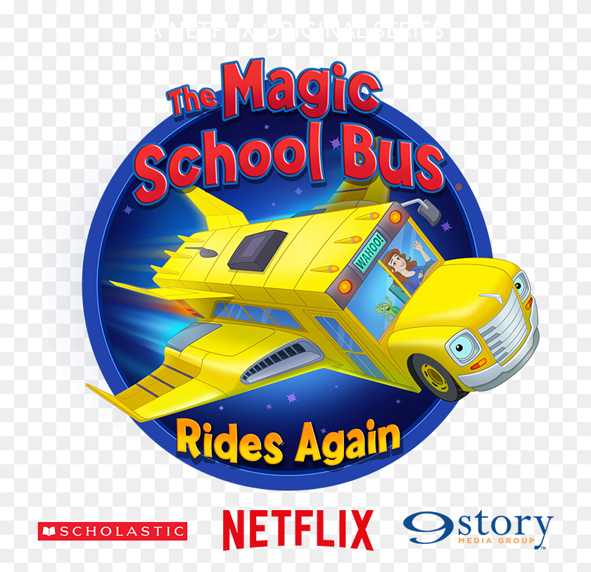 735x753 Watch Clipart Netflix Magic School Bus Rides Again Characters, Advertisement, Poster, Flyer HD PNG Download