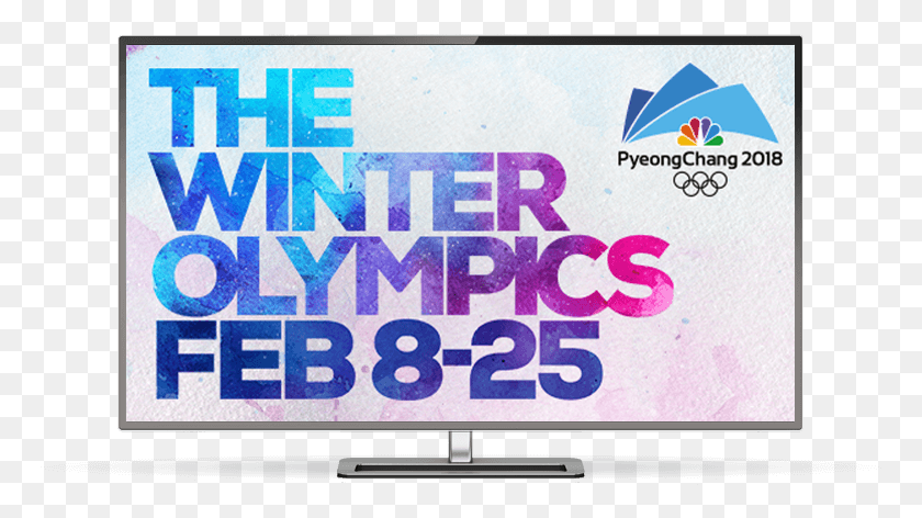 767x412 Watch The Winter Olympics On The Networks Of Nbcuniversal 2018 Winter Olympics, Monitor, Screen, Electronics HD PNG Download