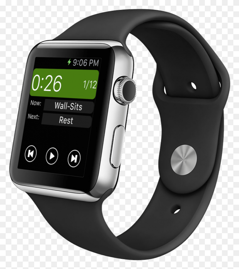 940x1068 Watches Image Iwatch Sport Band Black, Wristwatch, Helmet, Clothing HD PNG Download