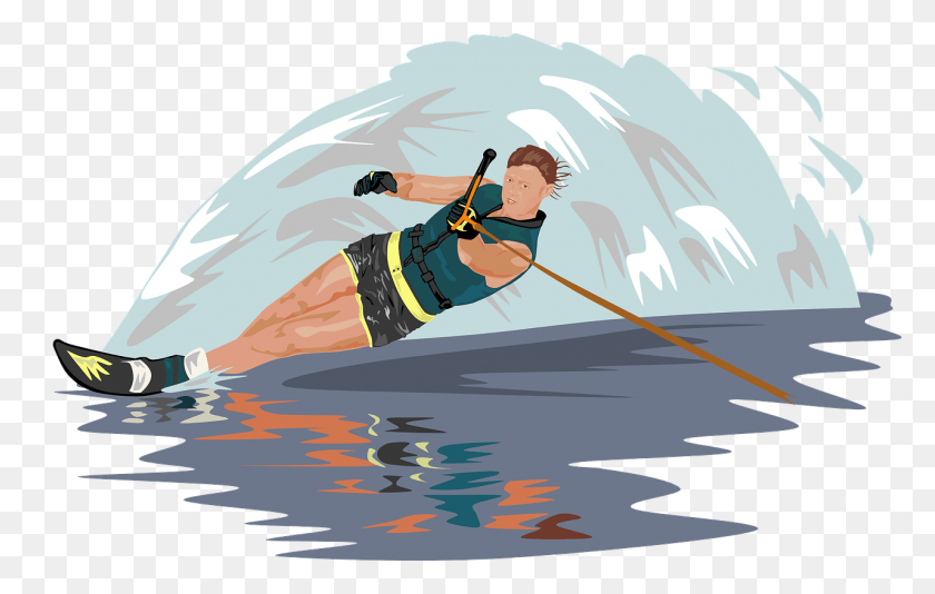 1280x778 Water Skiing Slalom Skier Athlete Ski Skiing Water Skiing Clip Art, Adventure, Leisure Activities, Sea HD PNG Download