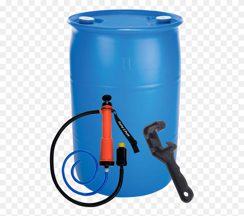 499x685 Water Storage Kit Earthminded 55 Gal Industrial Plastic Drum, Barrel, Mailbox, Letterbox HD PNG Download