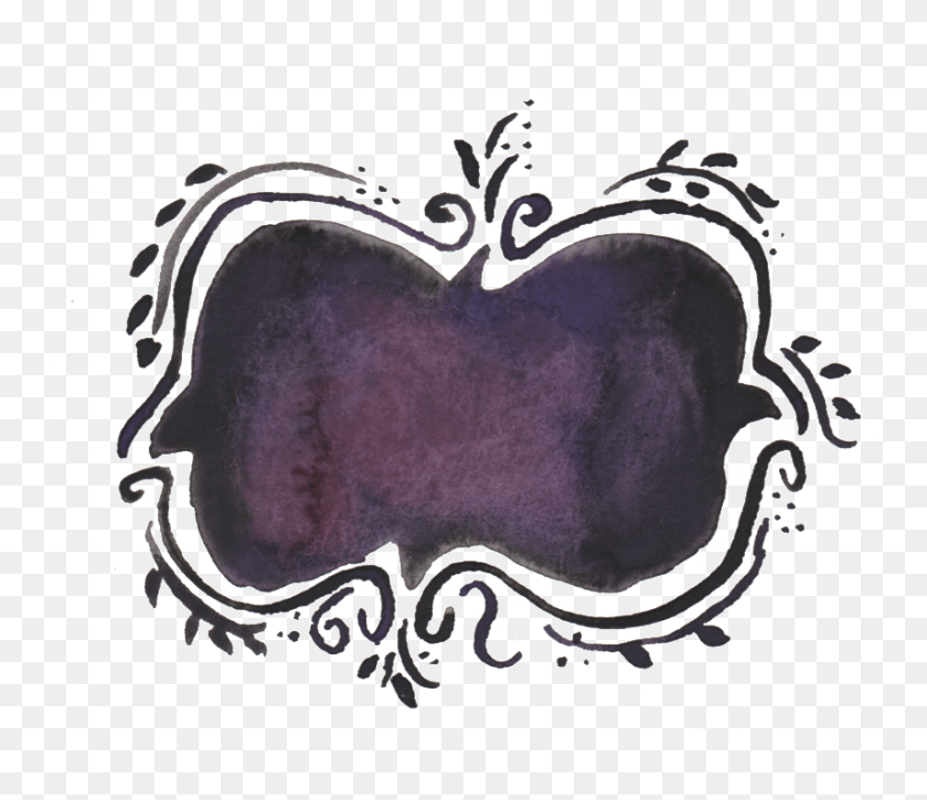 855x730 Watercolor Border Hand Drawn Transparent Illustration, Silver HD PNG Download