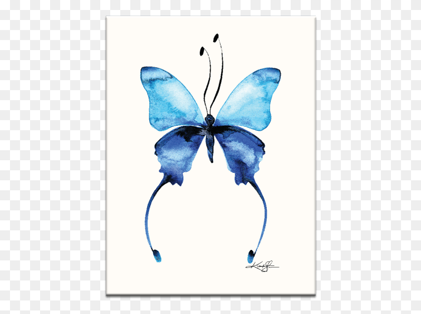 426x567 Акварельная Бабочка 11 Wall Art Акварельная Бабочка, Птица, Животное, Синяя Птица Png Скачать
