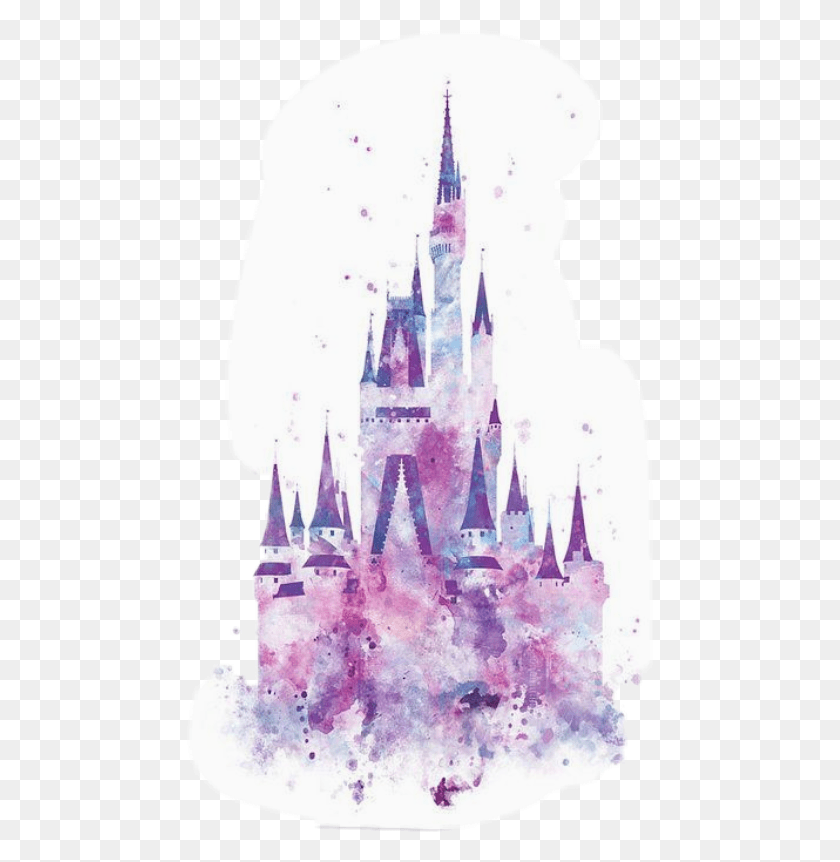 466x802 Watercolor Disney Castle Silhouette Disney Castle Watercolor, Clothing, Apparel, Outdoors HD PNG Download