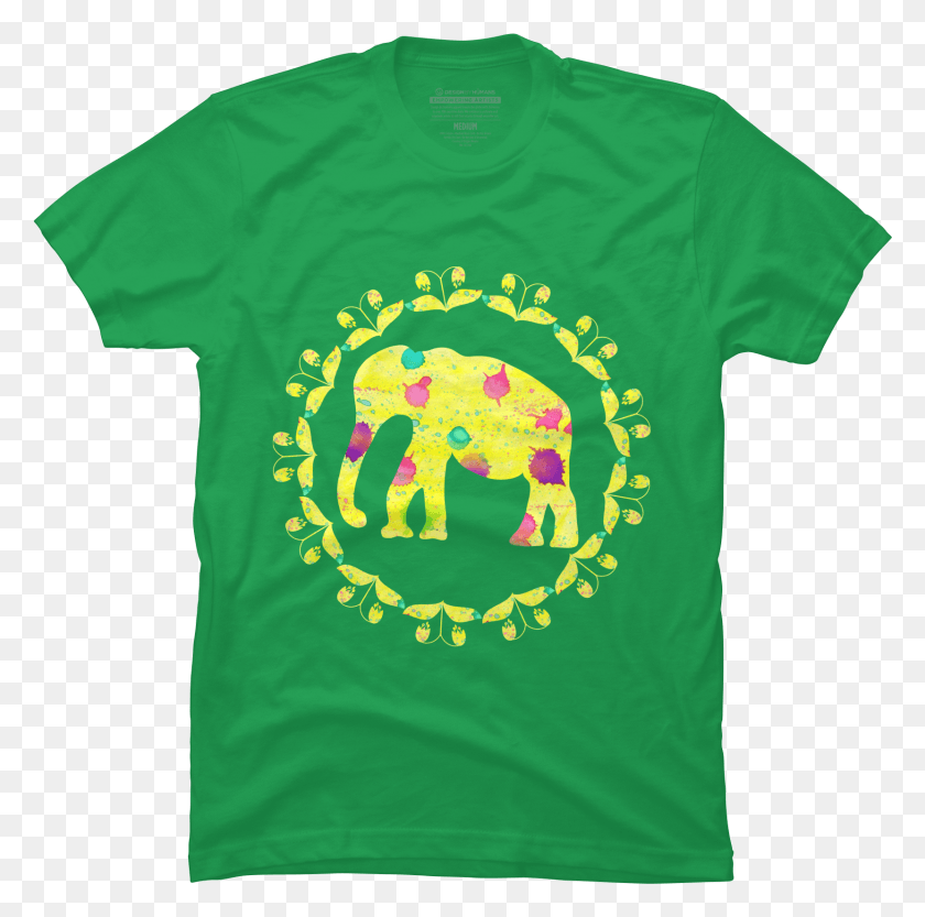 1661x1647 Watercolor Elephant Silhouette Men39S T Shirt, Clothing, Apparel, T-Shirt Descargar Hd Png
