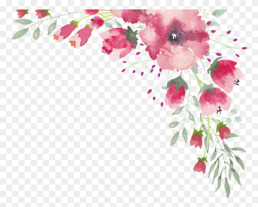 1088x856 Watercolor Flower Lace Border 1 Free Free Watercolor Floral Border Clipart, Plant, Floral Design, Pattern HD PNG Download