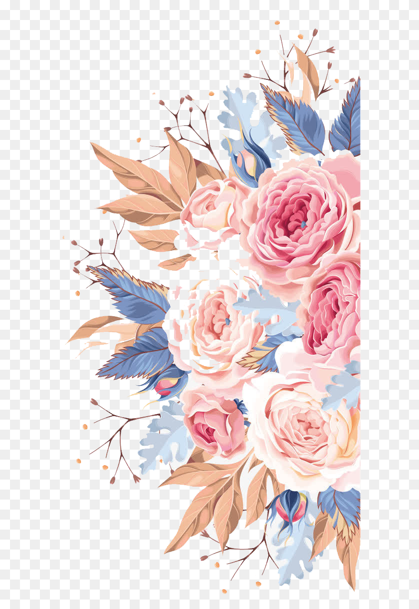 607x1159 Watercolor Flowers, Graphics, Floral Design HD PNG Download