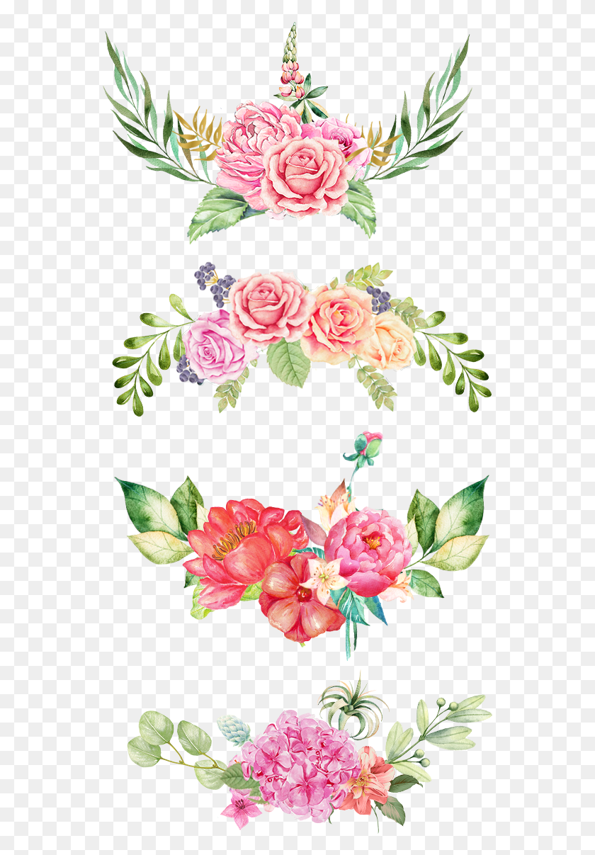 551x1147 Watercolor Flowers Border The Bottom Pink Flowers Watercolor Pink Floral Border, Plant, Flower, Blossom HD PNG Download