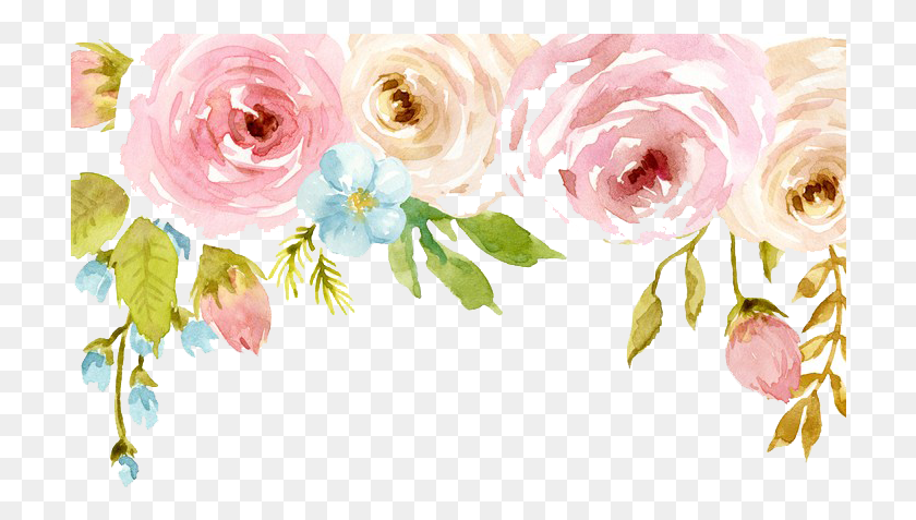 712x417 Акварельные Цветы Бесплатные Розовые Акварельные Цветы, Графика, Цветочный Дизайн Hd Png Скачать