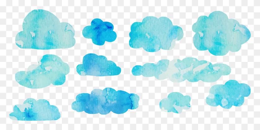 7524x3476 Watercolor Painting Cloud Euclidean Vector, Mineral, Crystal, Nature HD PNG Download