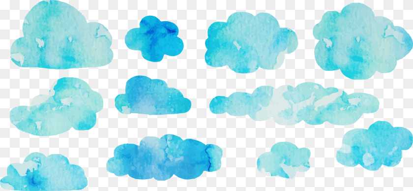 7524x3476 Watercolor Painting Cloud Euclidean Vector Watercolor Painting, Turquoise, Mineral, Outdoors, Ice PNG