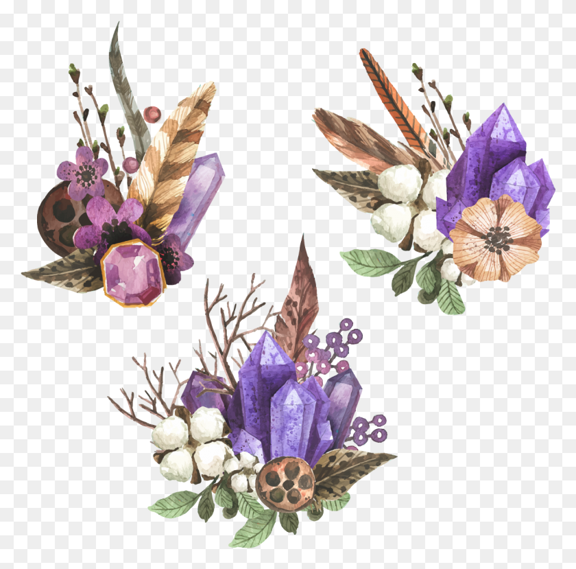 1169x1154 Watercolor Painting Gemstone Spotify Watercolor Gem, Plant, Flower, Floral Design HD PNG Download