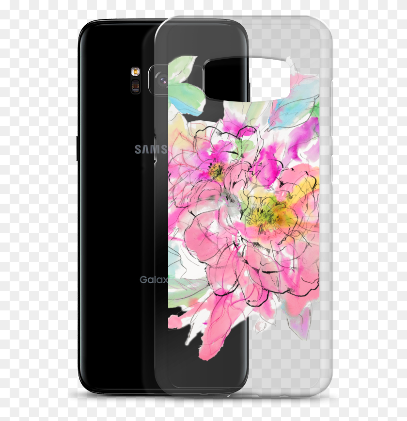 571x808 Акварельный Пион Samsung Case Iphone, Телефон, Электроника, Мобильный Телефон Hd Png Скачать