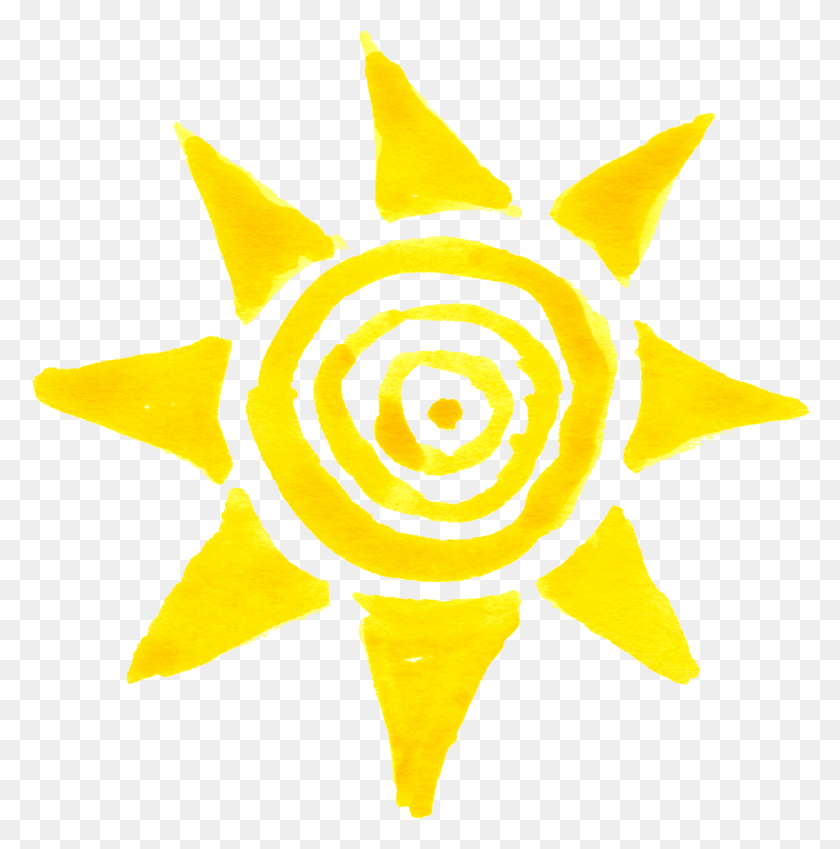 1382x1399 Watercolor Sun, Symbol, Star Symbol, Outdoors HD PNG Download