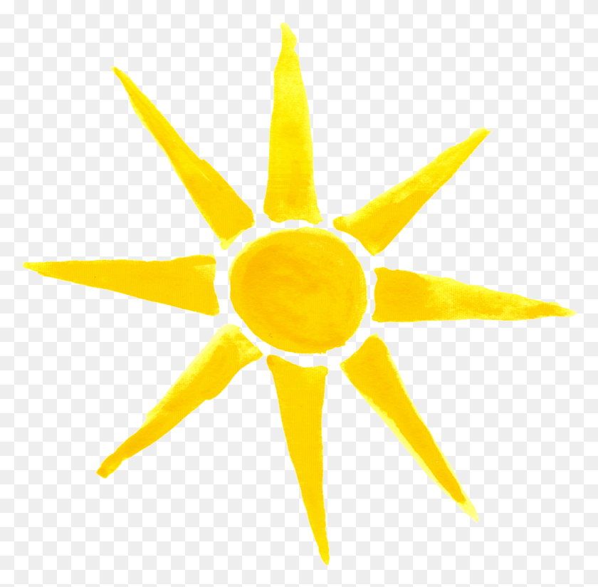 1542x1511 Watercolor Sun Sun, Symbol, Star Symbol, Outdoors HD PNG Download