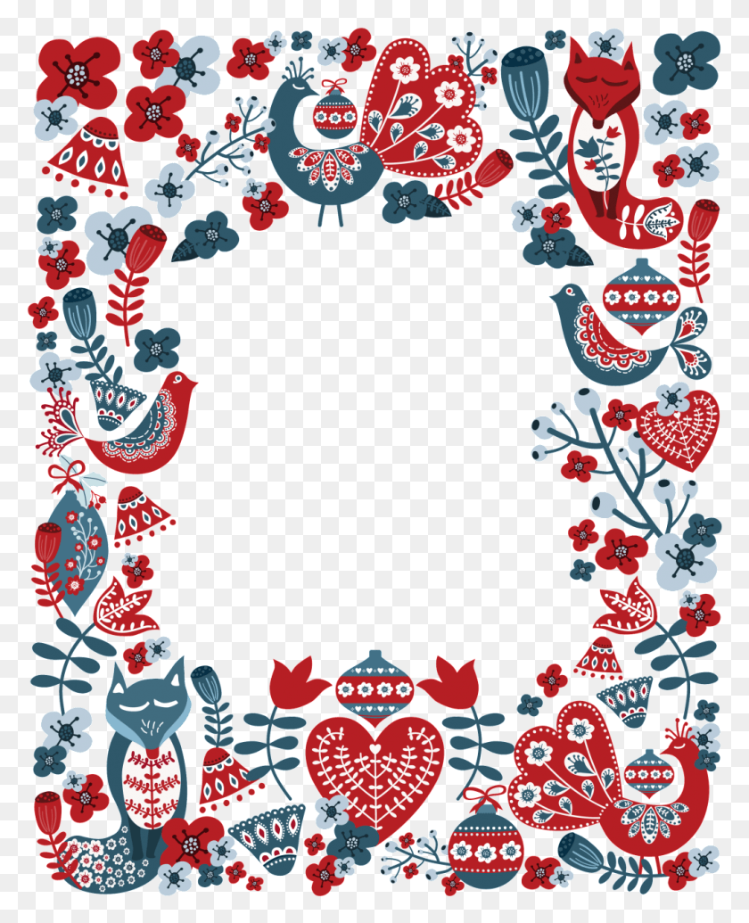 1019x1274 Acuarela Transparente Borde De Navidad, Gráficos, Diseño Floral Hd Png