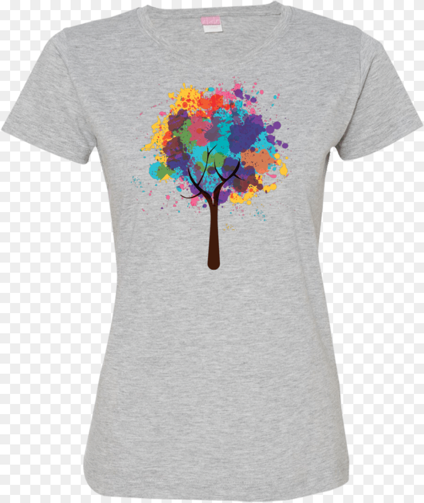 966x1145 Watercolor Tree Ladies T Shirt American Dog Ladies Premium T Shirt, Clothing, T-shirt, Flower, Plant PNG