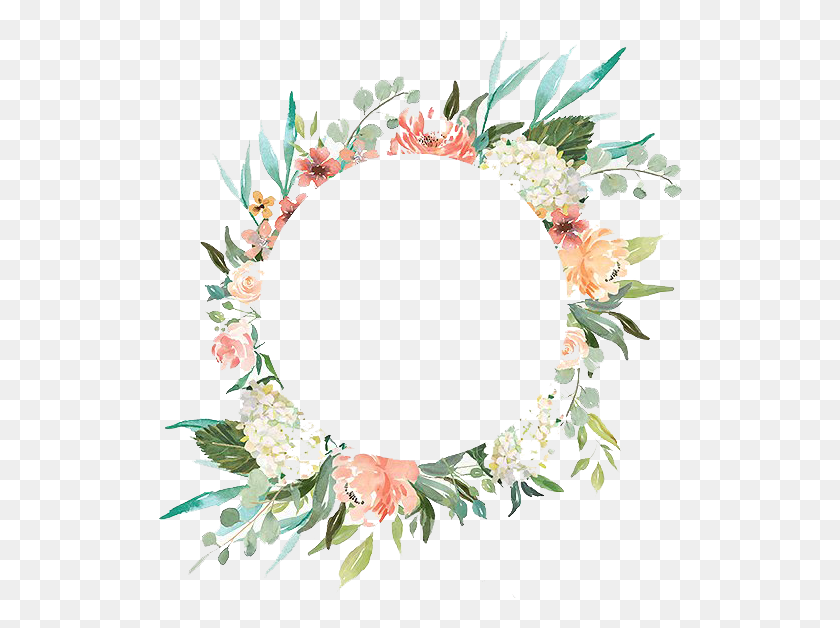524x568 Watercolor Wreath With Flowers Watercolour Wreath, Graphics, Floral Design HD PNG Download