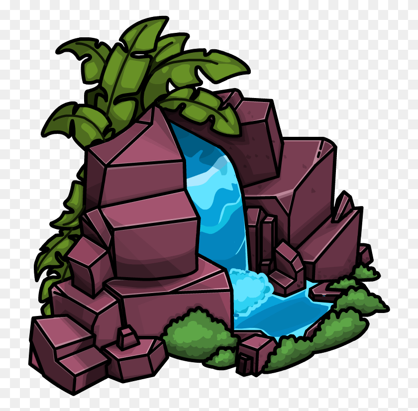 730x766 Waterfall Clipart File Club Penguin Waterfall, Plant, Bulldozer, Tractor HD PNG Download