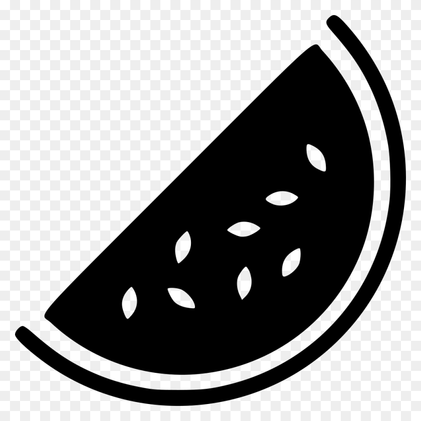 980x980 Watermelon Slice Comments Watermelon Vector Black And White, Plant, Food, Clothes Iron HD PNG Download