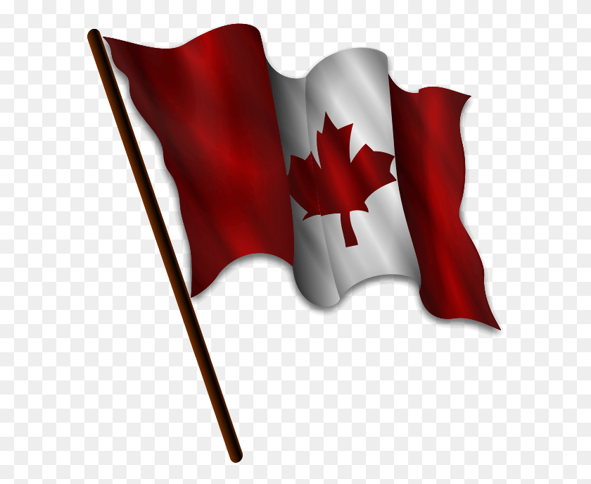 594x627 Размахивая Канадским Флагом Вектор Канадский Флаг Развевающийся Вектор, Символ, Американский Флаг, Эмблема Hd Png Скачать