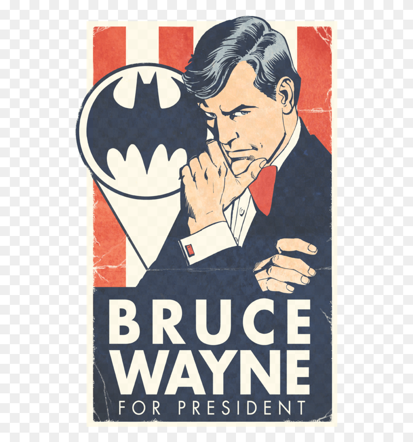 535x839 Descargar Png Wayne Para El Presidente Camiseta Tamaño M Bruce Wayne Camiseta, Cartel, Publicidad, Persona Hd Png