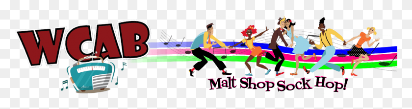 1371x288 Wcab Malt Shop Sock Hop Illustration, Человек, Человек, Флаер Png Скачать