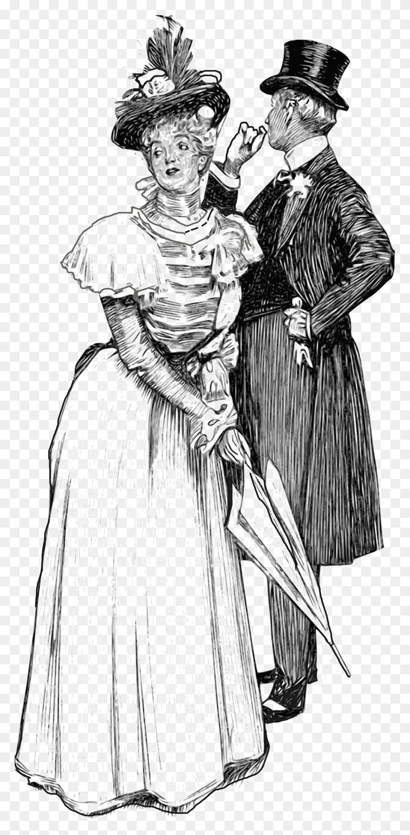908x1920 Wd Fyfe Victorian Illustration Man And Woman, Chandelier, Lamp, Person HD PNG Download