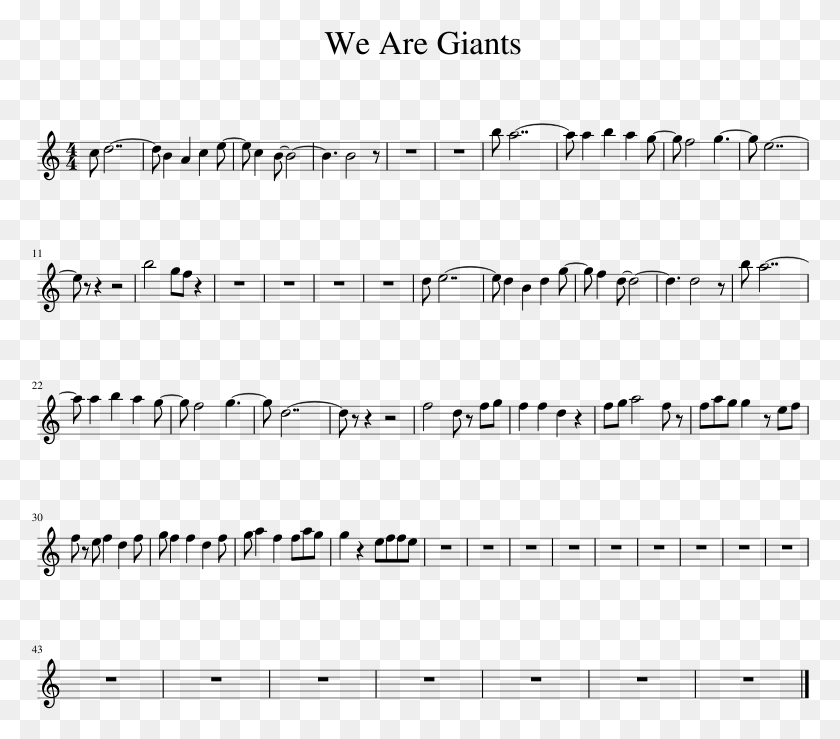 779x679 We Are Giants Sheet Music 1 Of 1 Pages Havana Trumpet Sheet Music, Gray, World Of Warcraft HD PNG Download