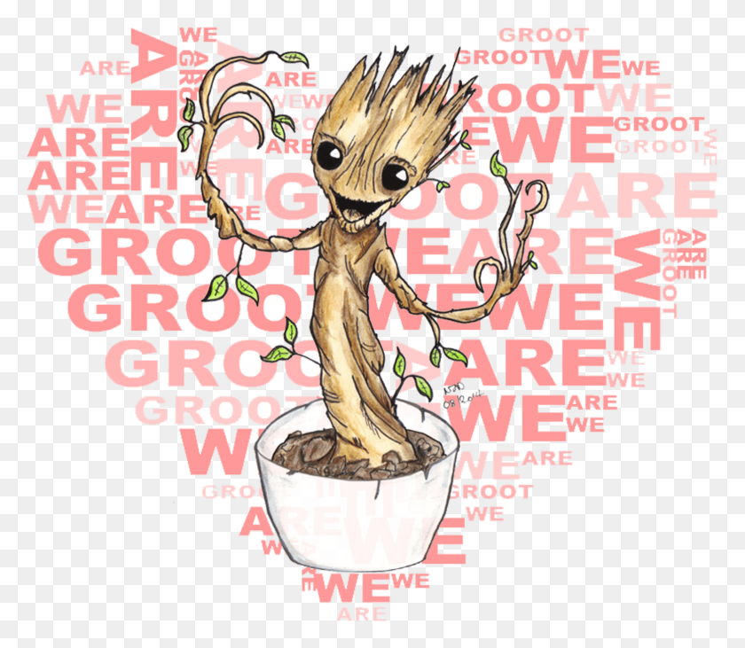 1552x1336 Descargar Png We Are Groot Por Nick Davis We Are Baby Groot, Poster, Publicidad, Flyer Hd Png
